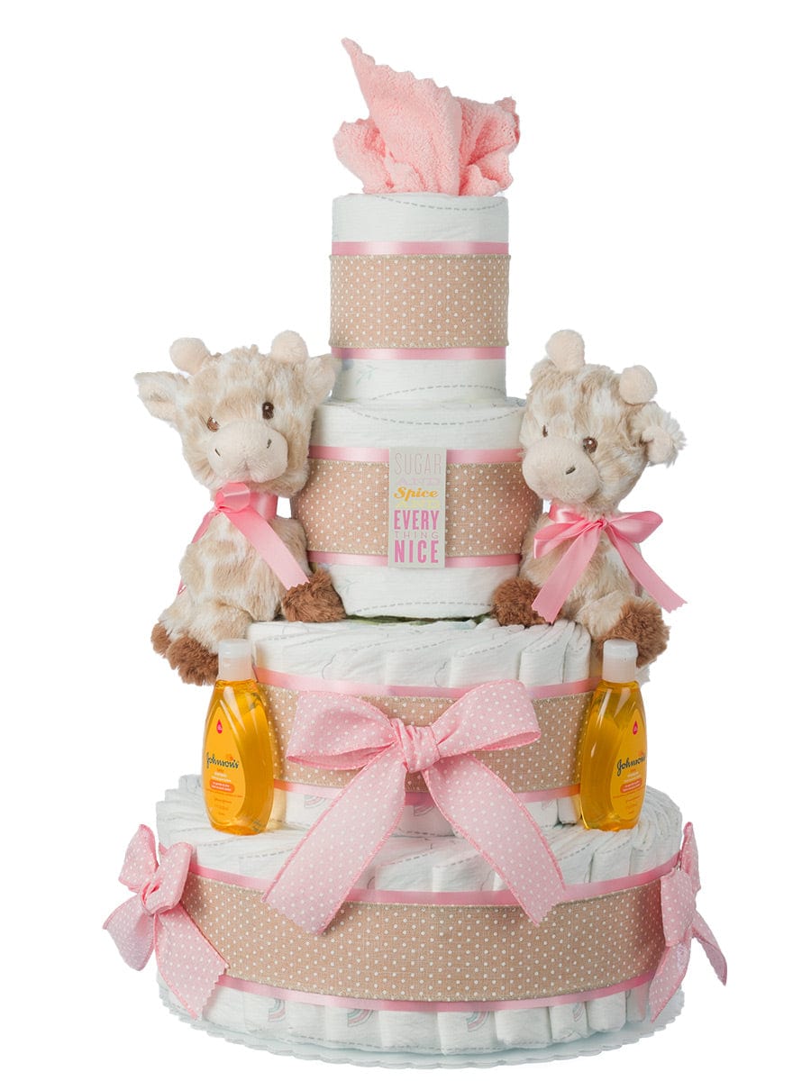 Lil' Baby Cakes Twins Giraffe Diaper Cake