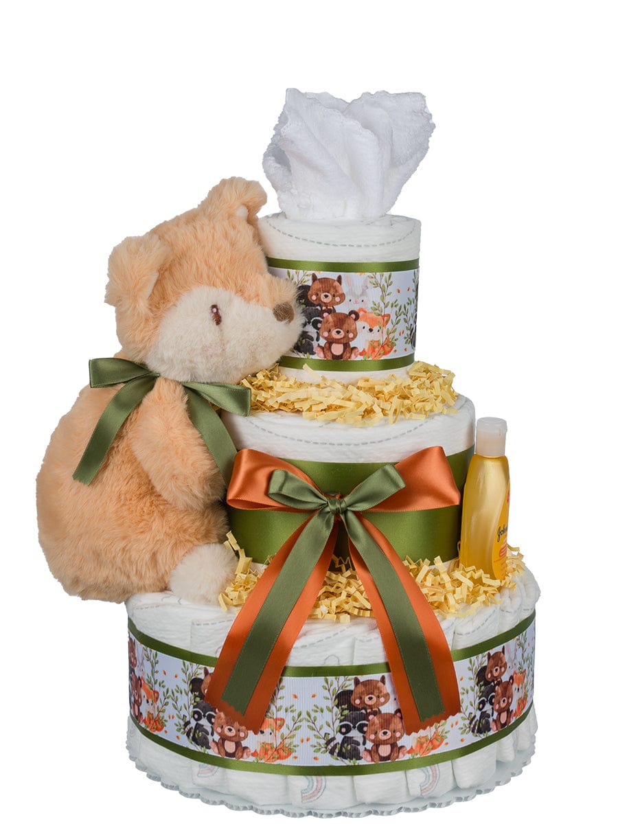 Lil' Baby Cakes Woodland Fox Baby Diaper Cake