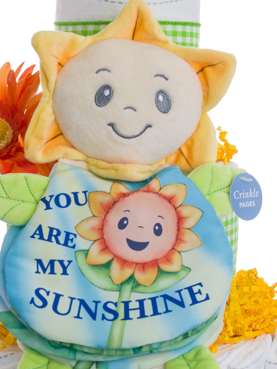You Are My Sunshine Soft Book 3 Tier Diaper Cake - Lil' Baby Cakes