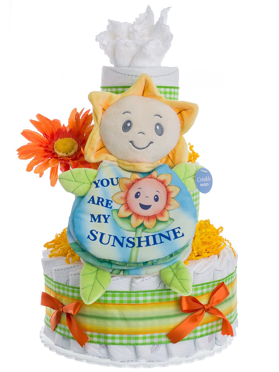 Lil&#39; Baby Cakes You Are My Sunshine Soft Book 3 Tier Diaper Cake