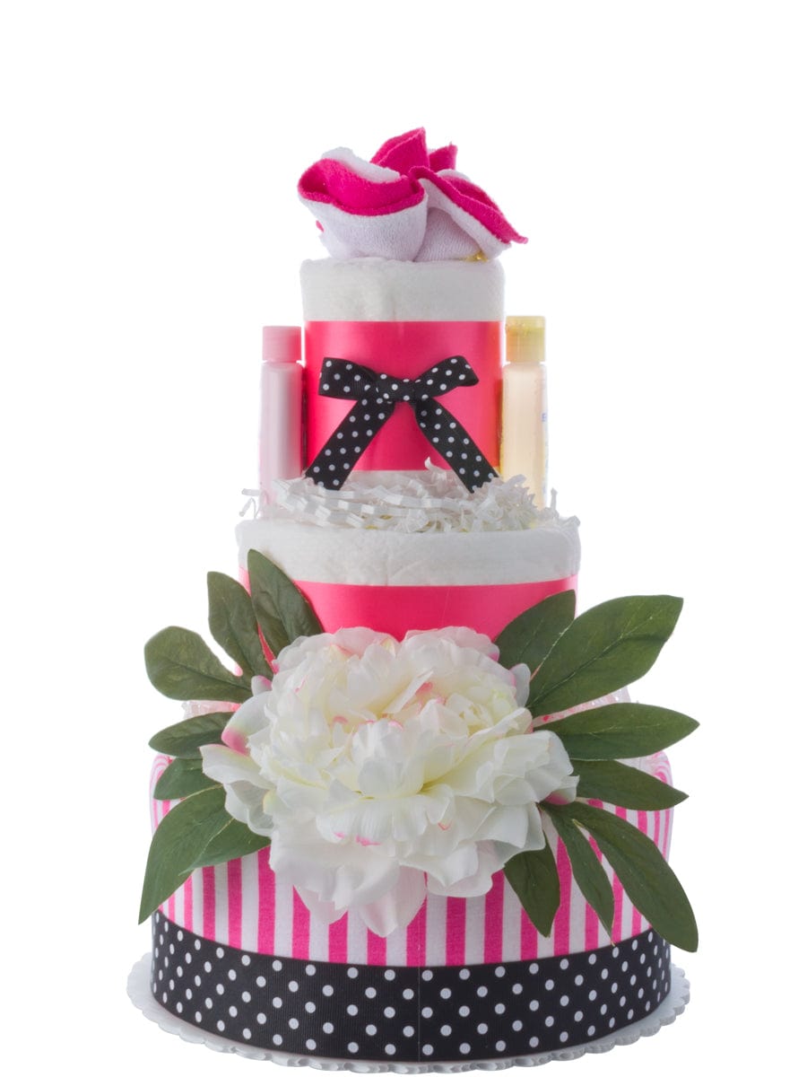 Lil' Baby Cakes 3 Tier Flower Diaper Cake