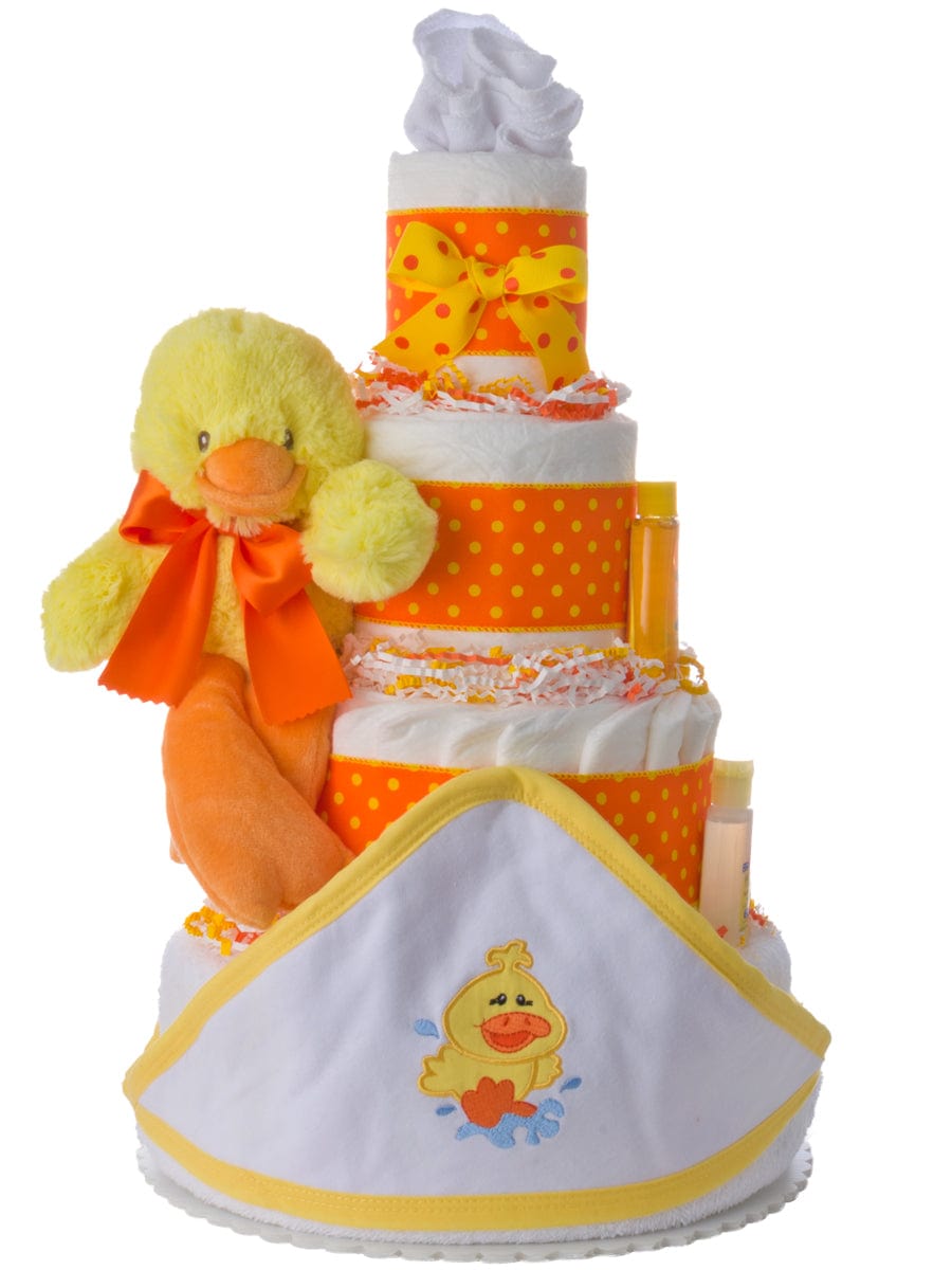 Lil' Baby Cakes 4 Tier Duck Towel Diaper Cake