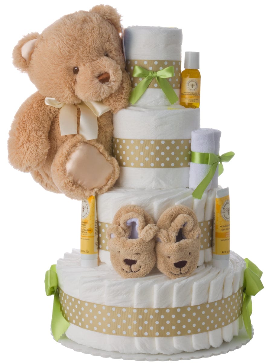 Tier Neutral Contemporary Diaper Cake exclusive at Lil' Baby Cakes