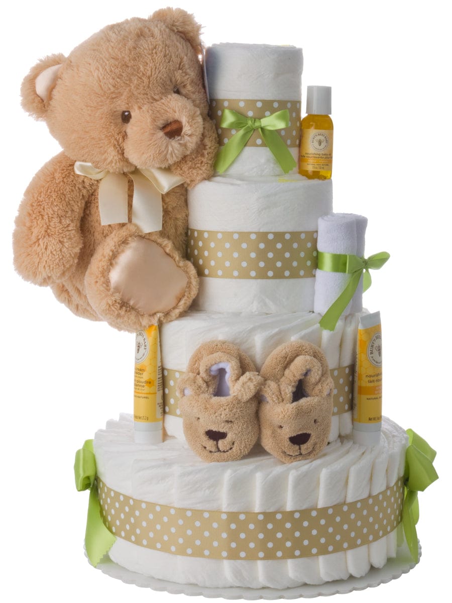 Lil' Baby Cakes 4 Tier Neutral Contemporary Diaper Cake