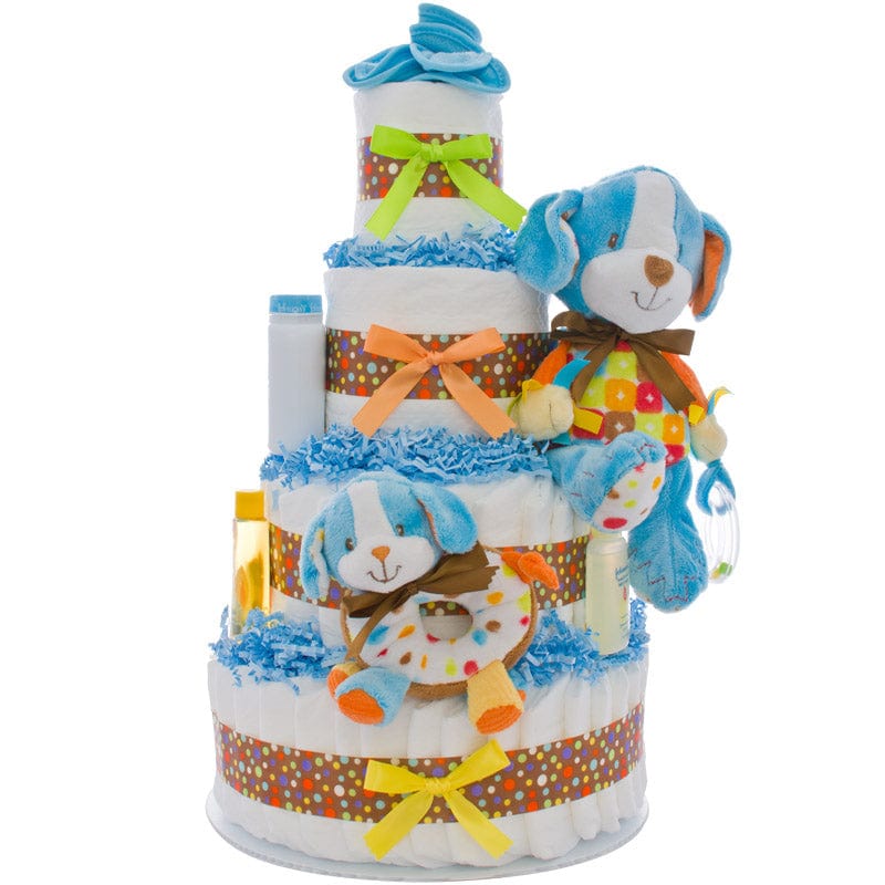 Lil&#39; Baby Cakes Activity Puppy 4 Tier Diaper Cake