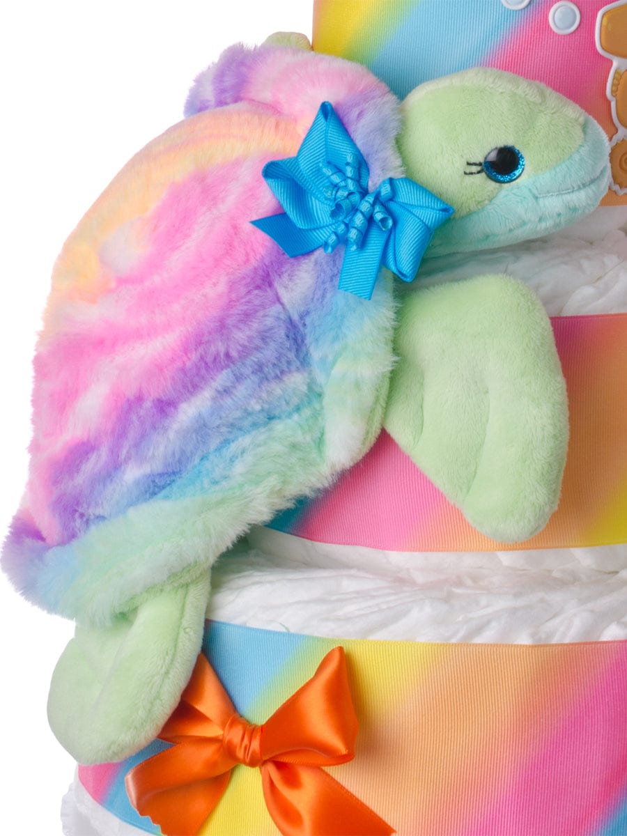 Lil&#39; Baby Cakes Aloha Turtle Diaper Cake for Girls