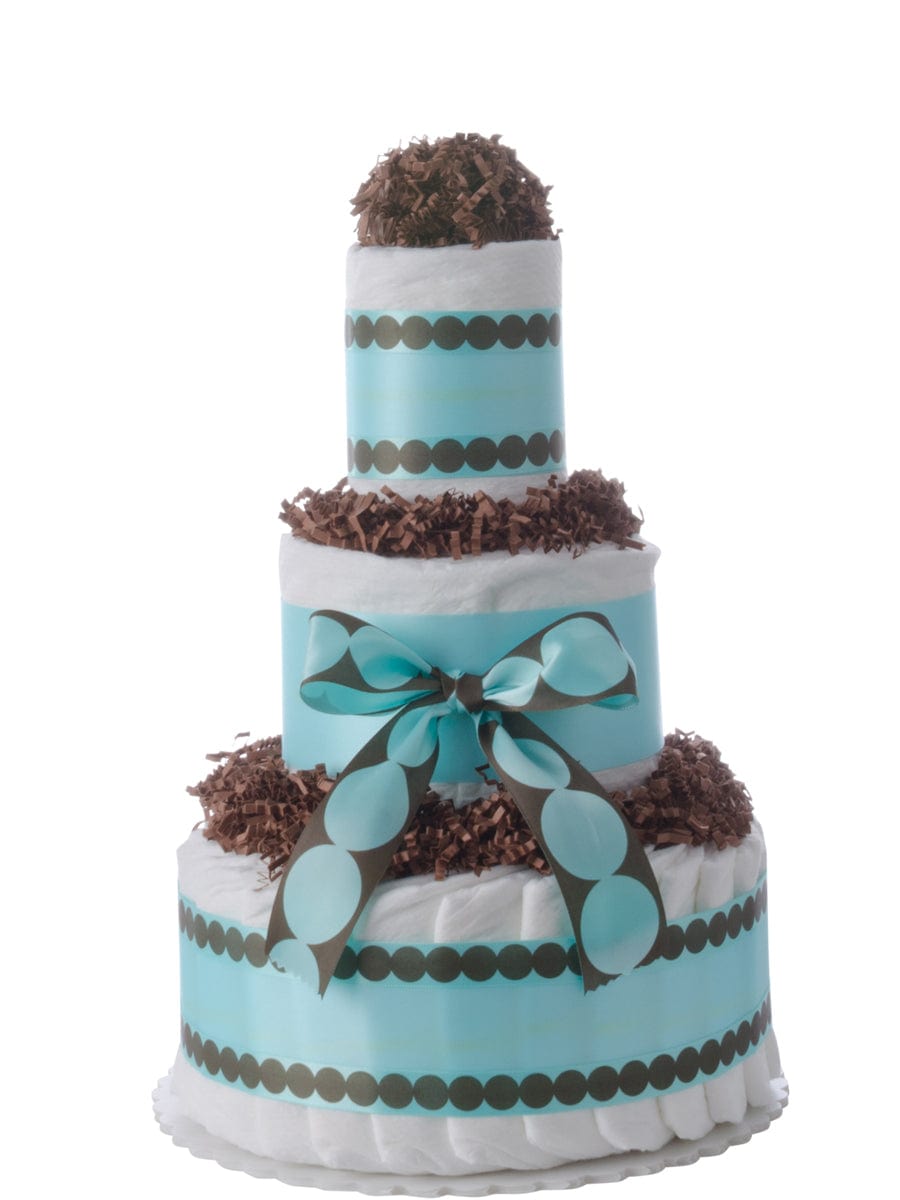 Lil' Baby Cakes Aqua Dots Baby Boy Diaper Cake