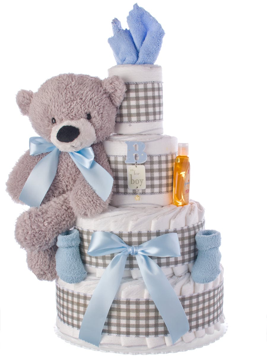 Lil&#39; Baby Cakes B is for Boy 4 Tier Diaper Cake