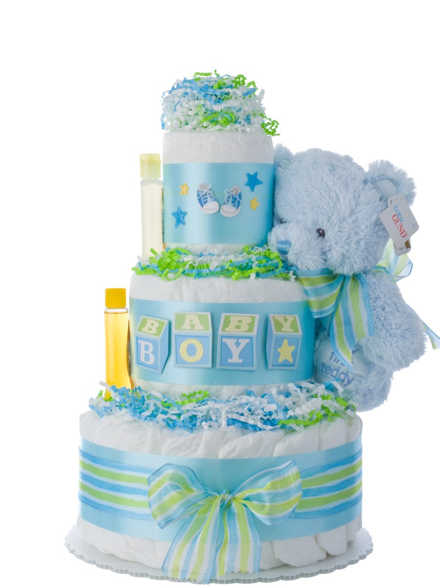Lil' Baby Cakes Baby Blocks Diaper Cake for Boys