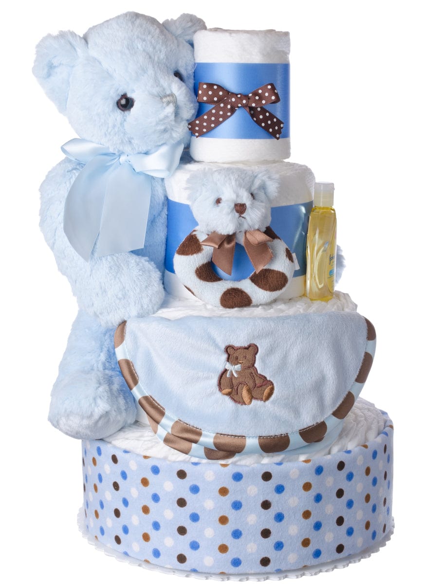 Lil&#39; Baby Cakes Baby Boy and Bears Diaper Cake for Boys