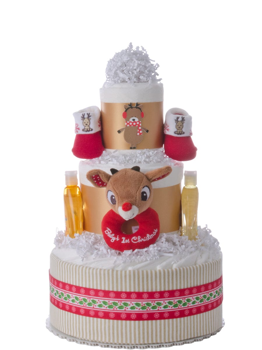 Lil' Baby Cakes Baby's First Christmas Diaper Cake for Boys