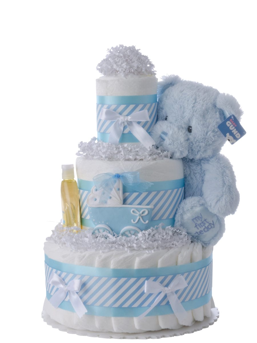Lil' Baby Cakes Blue Carriage Diaper Cake for Boys
