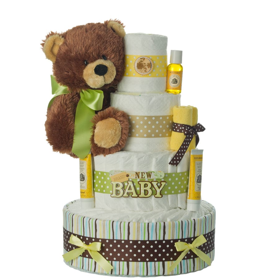 Lil' Baby Cakes Brand New Baby Bear 4 Tier Diaper Cake