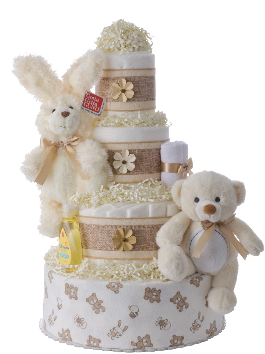 Lil' Baby Cakes Bunnies and Bears Neutral Pampers Cake