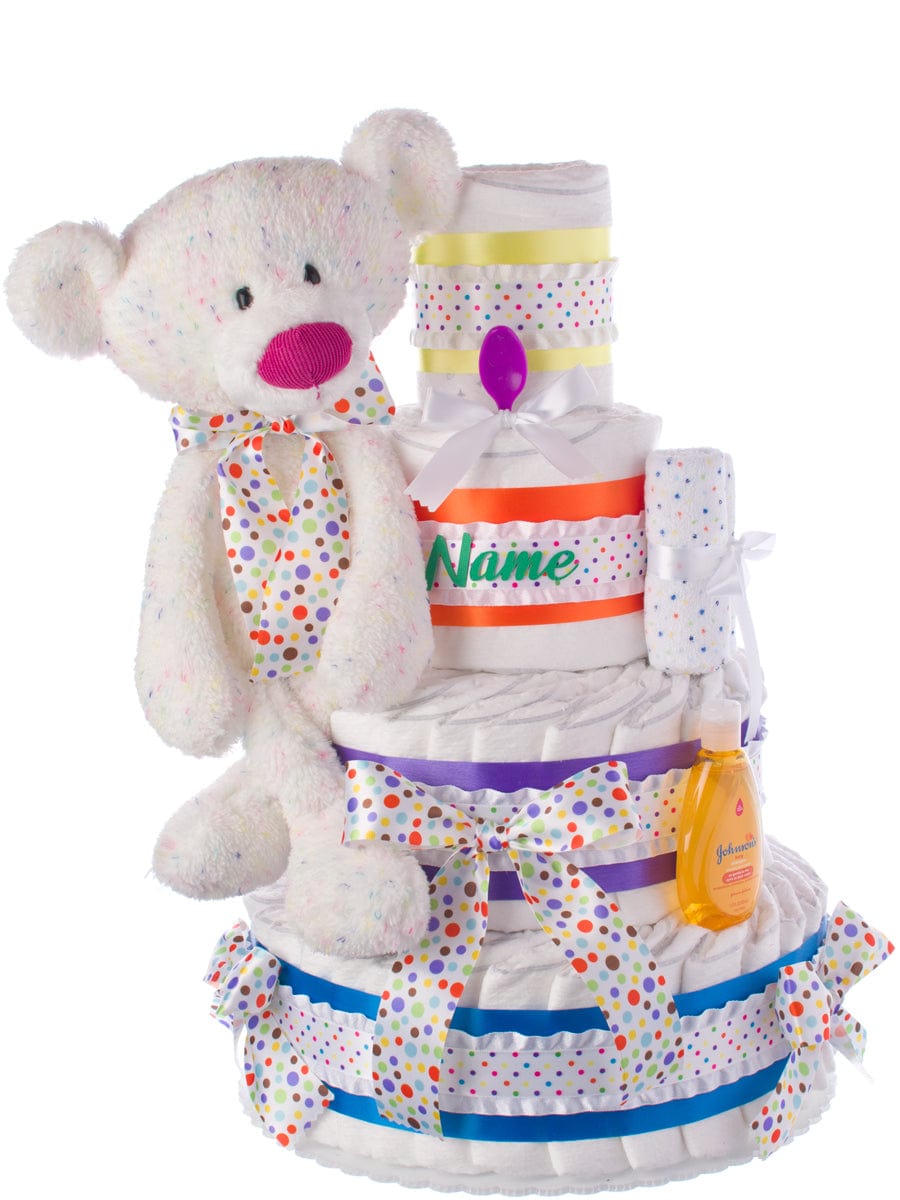 Lil' Baby Cakes Confetti Neutral Diaper Cake