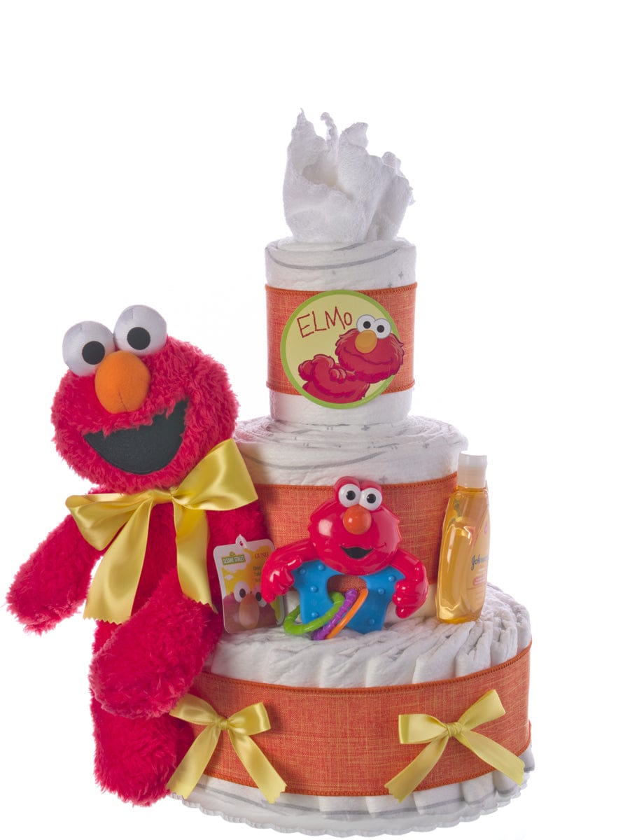 Lil&#39; Baby Cakes Elmo 3 Tier Gender Neutral Diaper Cake