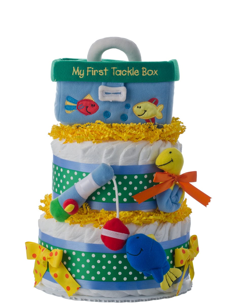 Lil' Baby Cakes First Tackle Box 2 Tier Diaper Cake