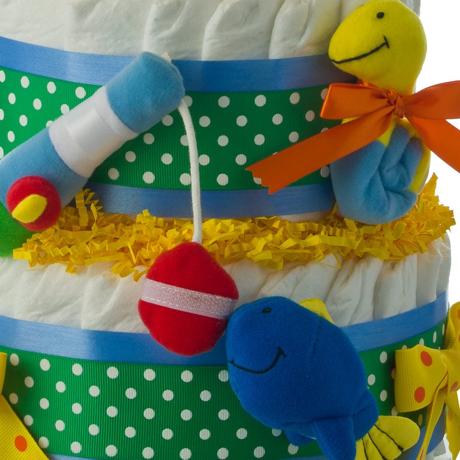 Lil' Baby Cakes First Tackle Box 2 Tier Diaper Cake