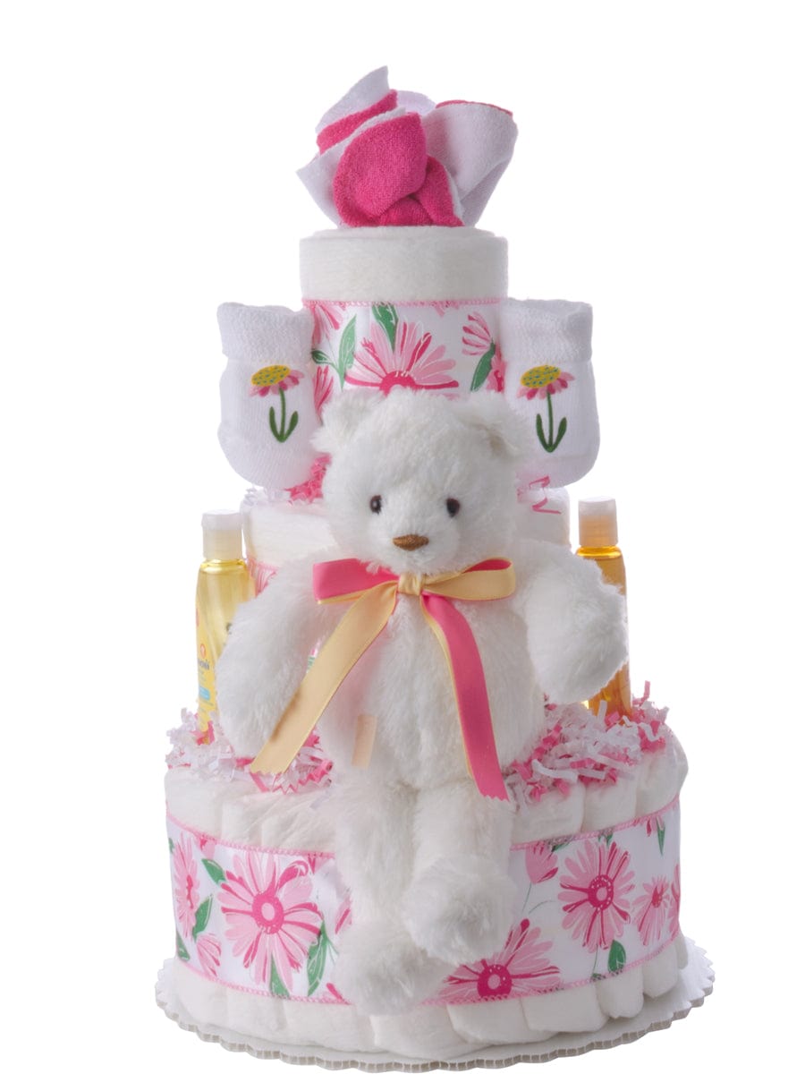 Lil' Baby Cakes Flower Power Baby Girl Diaper Cake