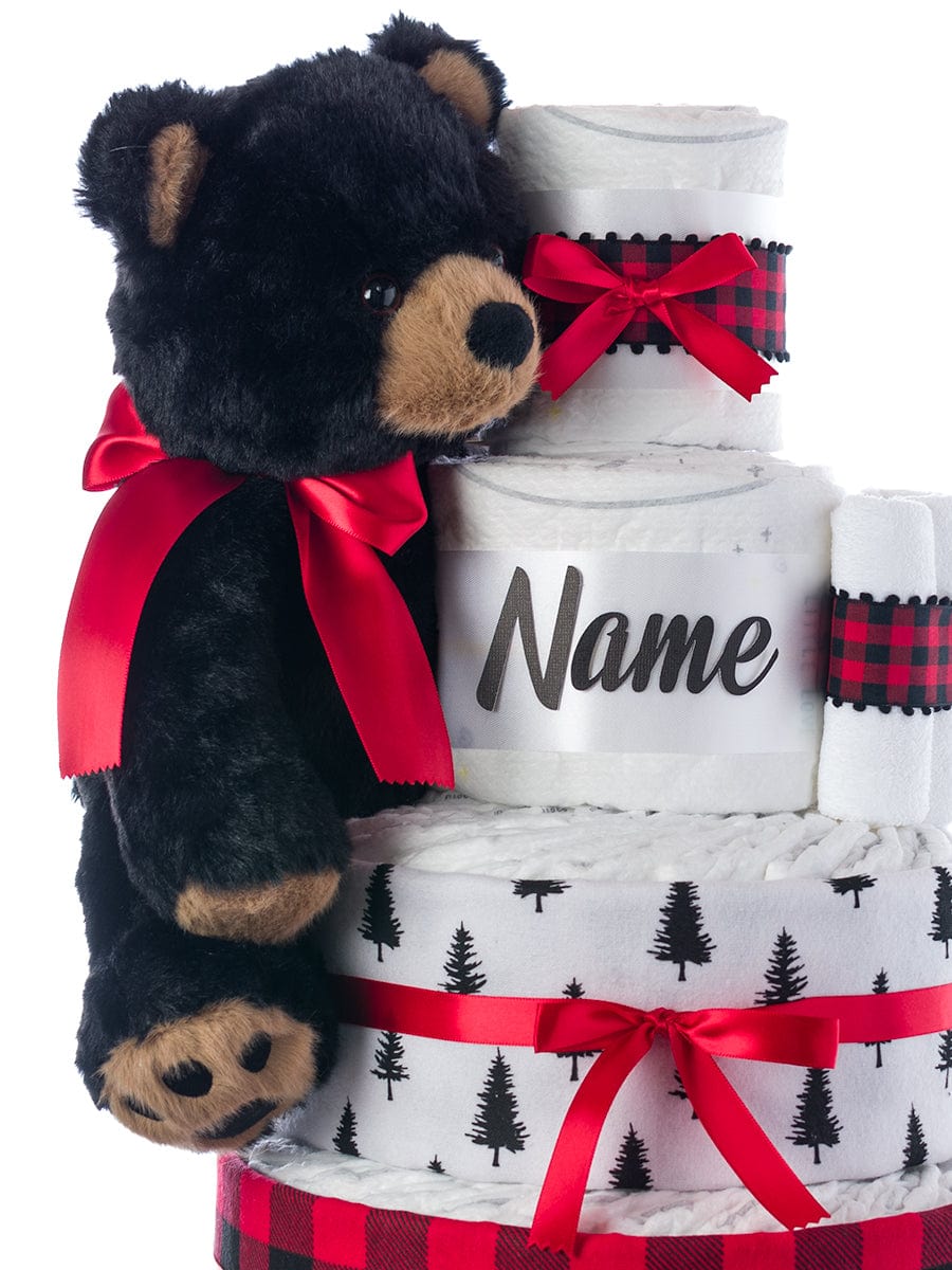 Lil' Baby Cakes Forest Bear Personalized Diaper Cake
