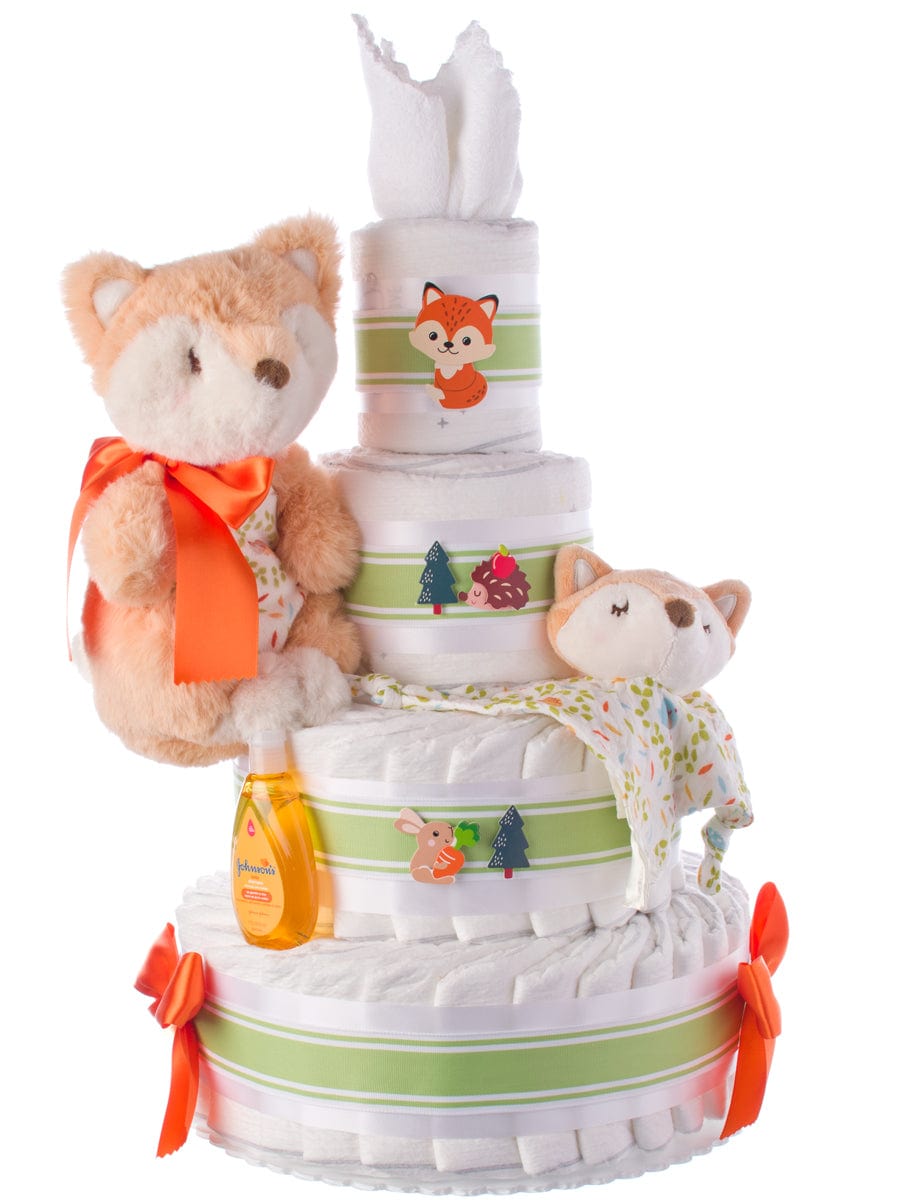 Lil&#39; Baby Cakes Johnson baby products Fox and Friend Neutral Diaper Cake