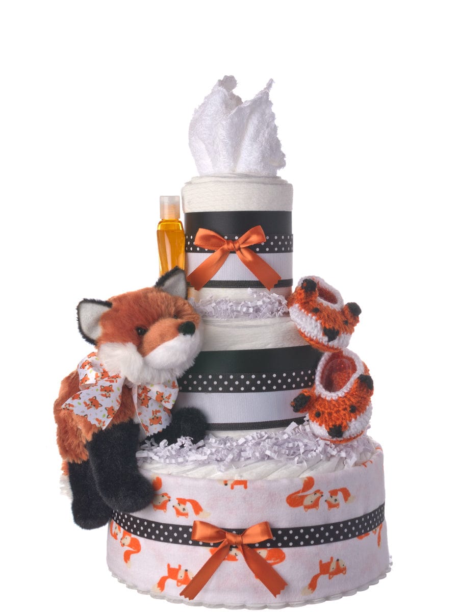 Lil' Baby Cakes Fun Fox Neutral Baby Diaper Cake