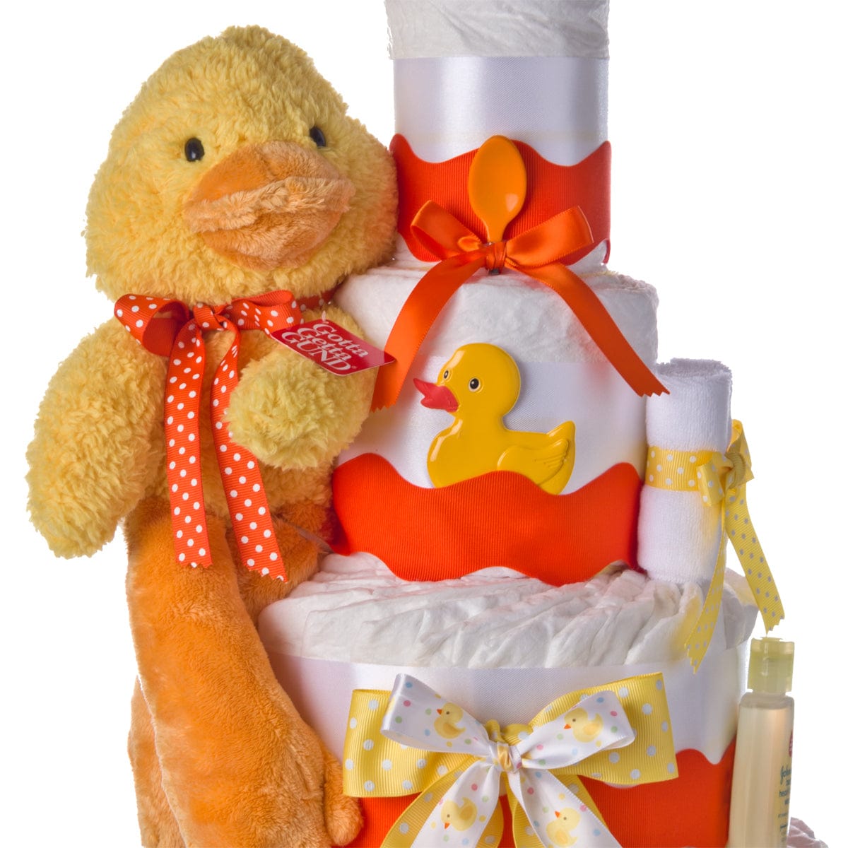 Lil&#39; Baby Cakes Fuzzy Duck 4 Tier Diaper Cake