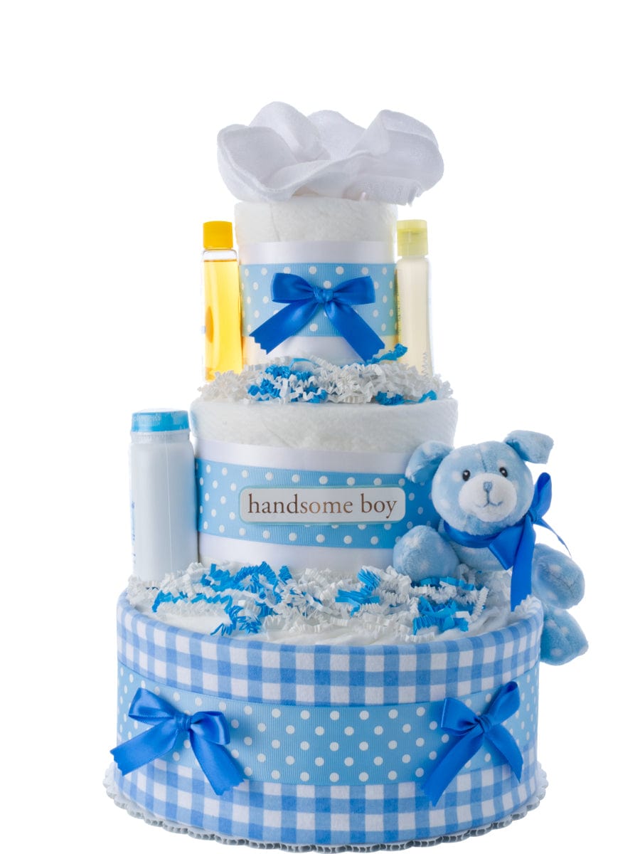 Lil' Baby Cakes Handsome Boy Three Tier Baby Diaper Cake