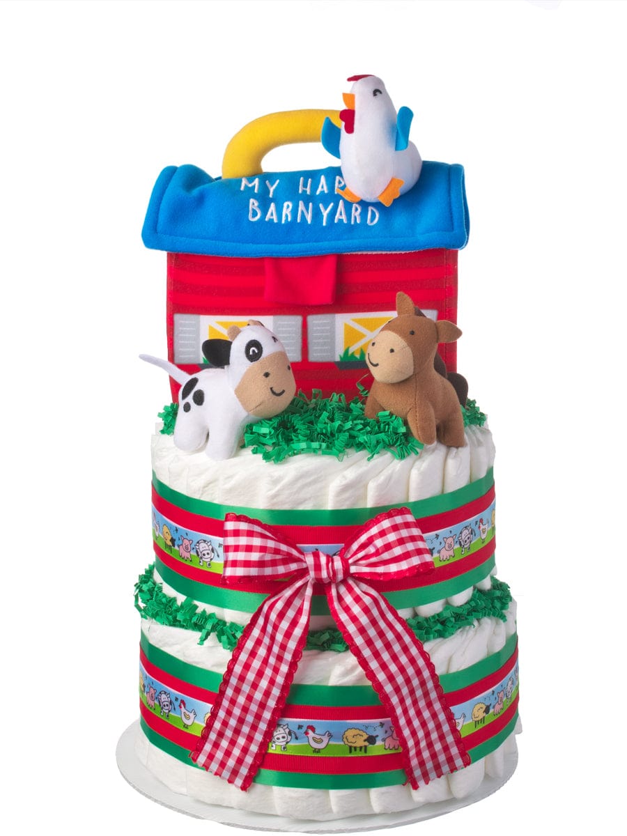 Lil' Baby Cakes Happy Barnyard Neutral Diaper Cake