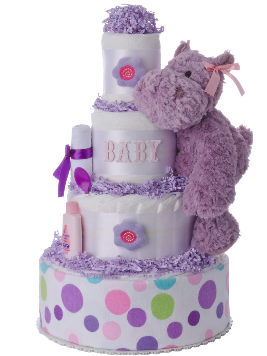 Lil' Baby Cakes Happy Hippo Girls Diaper Cake