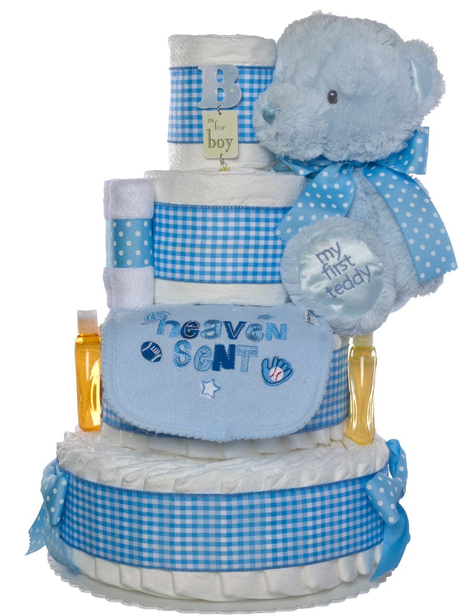 Lil&#39; Baby Cakes Heaven Sent Diaper Cake for Boys