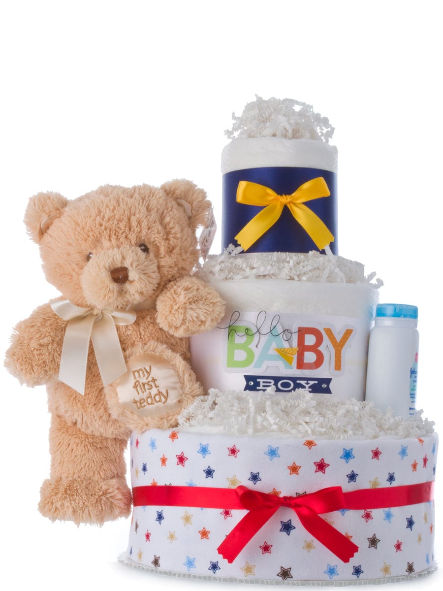 Lil' Baby Cakes Hello Baby Boy Diaper Cake