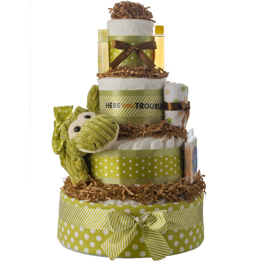 Lil' Baby Cakes Here Comes Trouble 4 Tier Diaper Cake