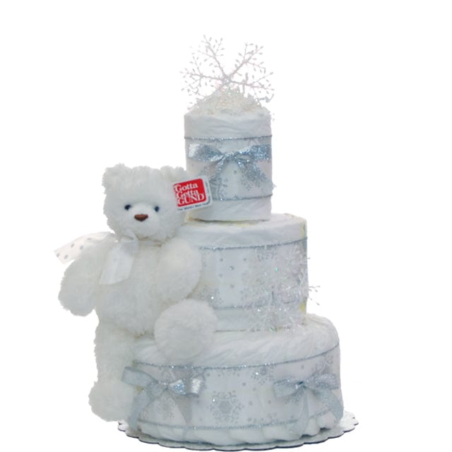 Lil&#39; Baby Cakes Holiday Snowflake 3 Tier Diaper Cake