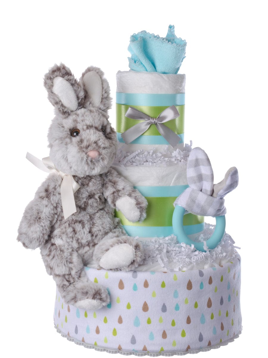 Lil' Baby Cakes Hopscotch Bunny Neutral Diaper Cake