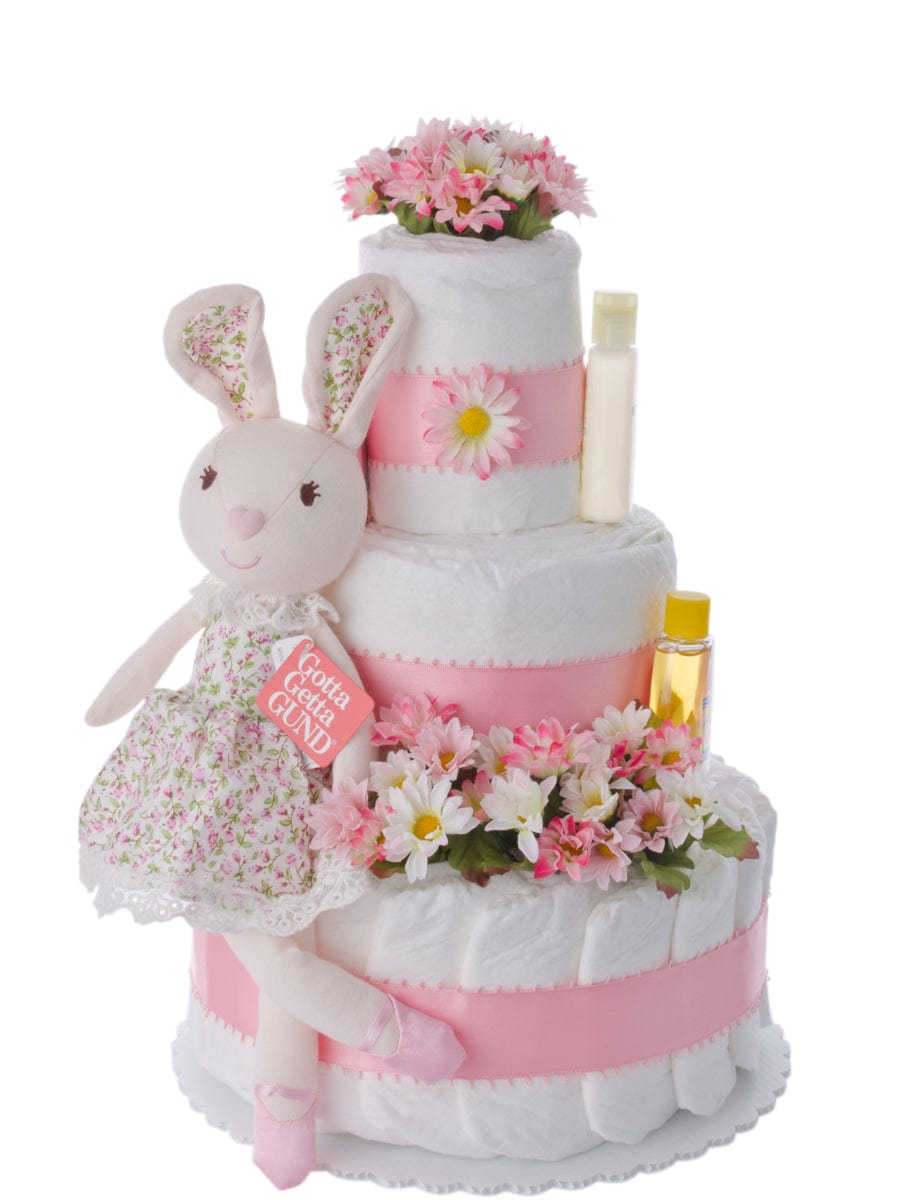Lil&#39; Baby Cakes Isabella Rabbit Baby Diaper Cake