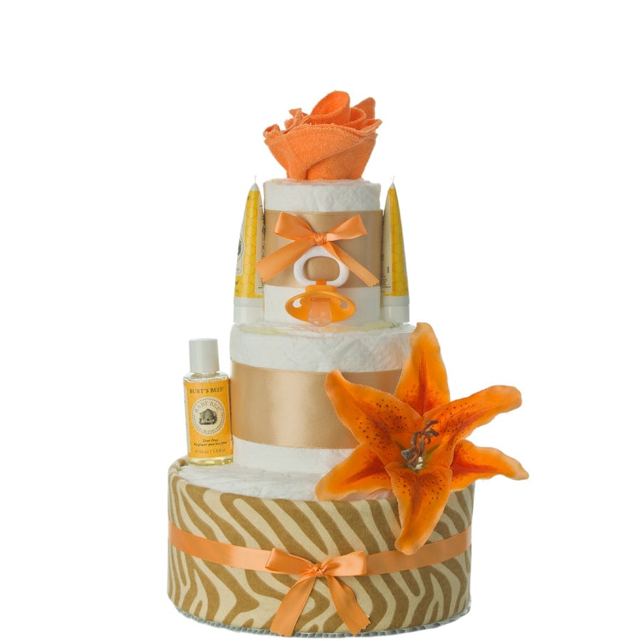 Lil&#39; Baby Cakes Island Flower 3 Tier Diaper Cake