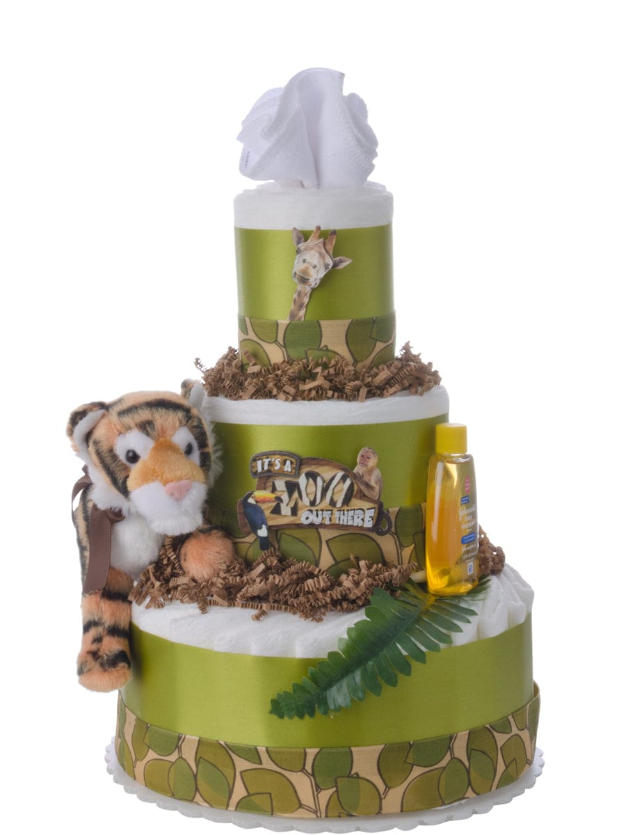 Lil&#39; Baby Cakes It&#39;s a Zoo Out There Baby Diaper Cake