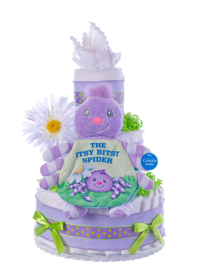 Itsy Bitsy Spider Diaper Cake exclusive at Lil' Baby Cakes
