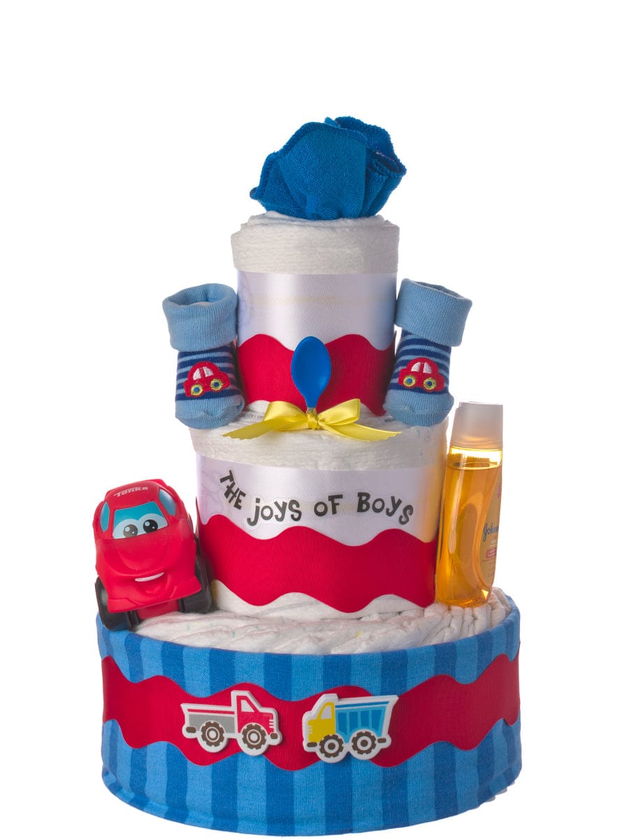 Lil&#39; Baby Cakes Joys of Boys Baby Diaper Cake