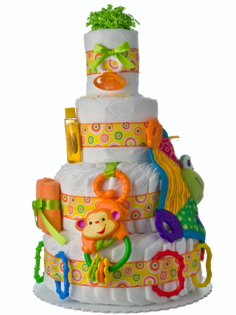 Lil&#39; Baby Cakes Let&#39;s Play 4 Tier Baby Diaper Cake