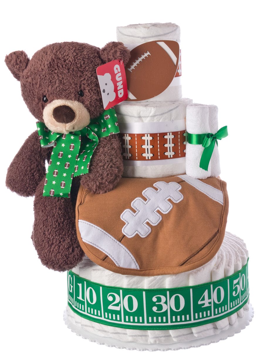 Lil&#39; Baby Cakes Let&#39;s Play Football Diaper Cake for Boys