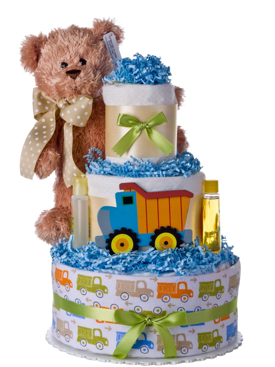 Lil&#39; Baby Cakes Lil Baby Cakes Bear and Truck Boys Three Tier