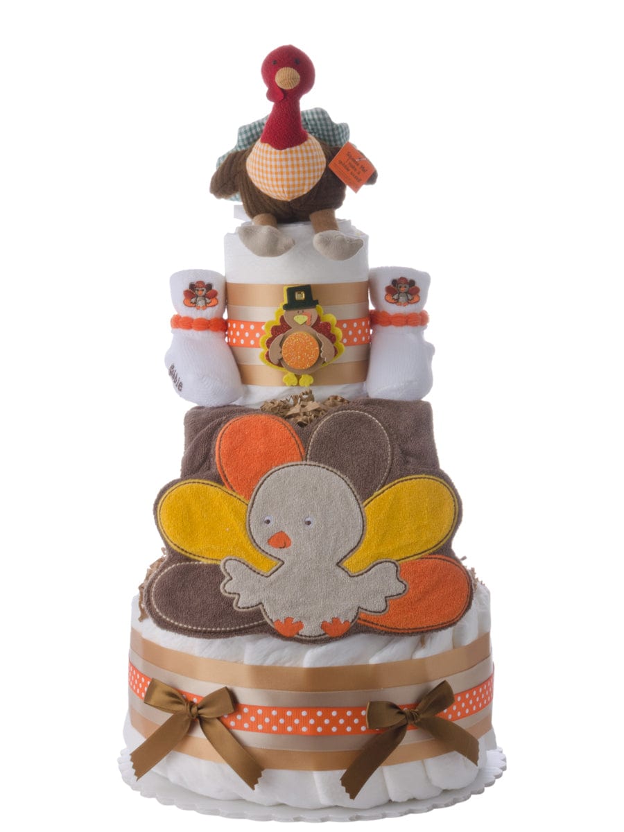 Lil&#39; Baby Cakes Lil&#39; Baby Cakes Thanksgiving Turkey Diaper Cake
