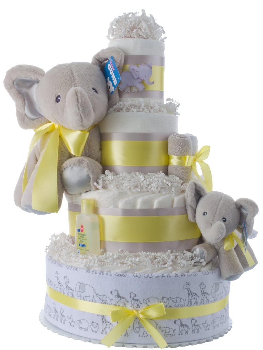 Lil&#39; Baby Cakes Lil&#39; Baby Elephant Baby Shower Diaper Cake