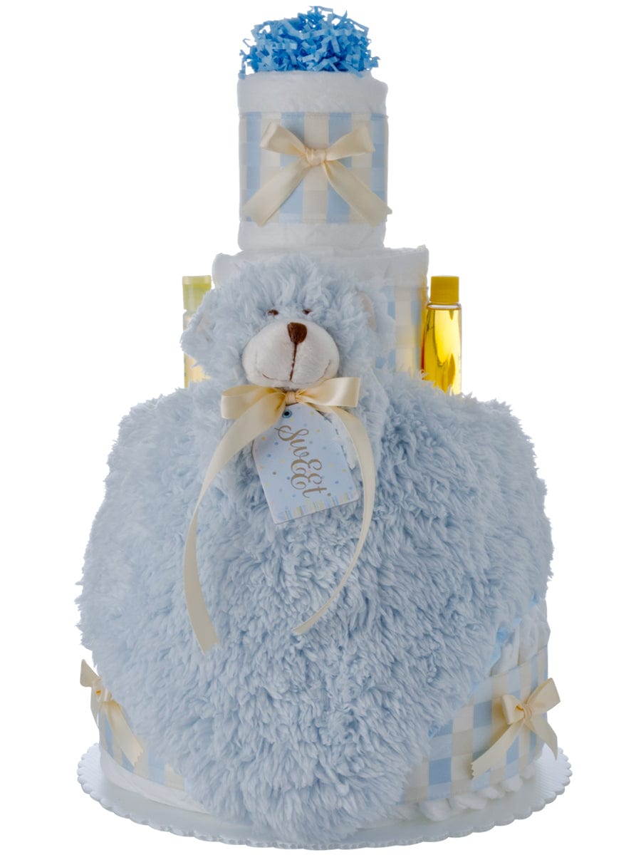 Lil' Baby Cakes Lil Blue Bear 4 Tier Diaper Cake