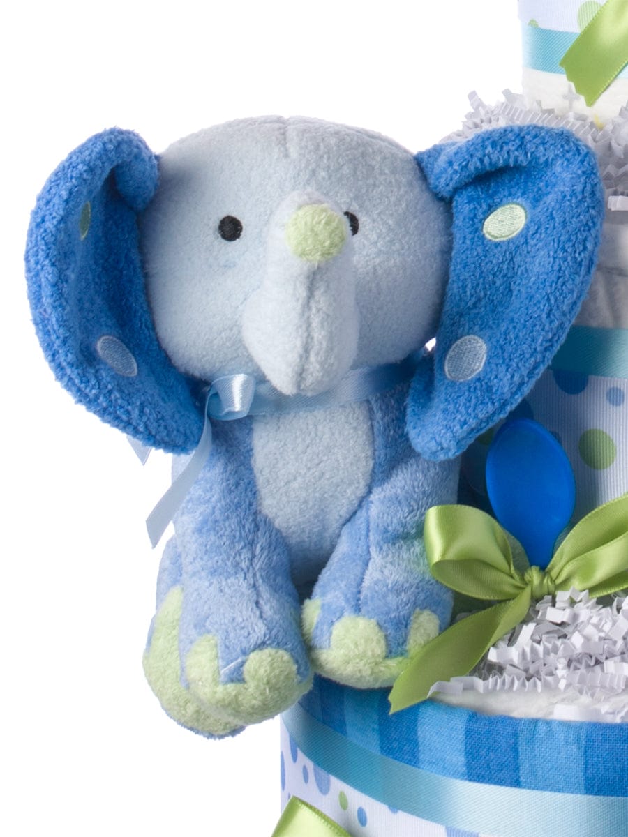 Lil' Baby Cakes Lil' Blue Elephant 3 Tier Diaper Cake for Boys