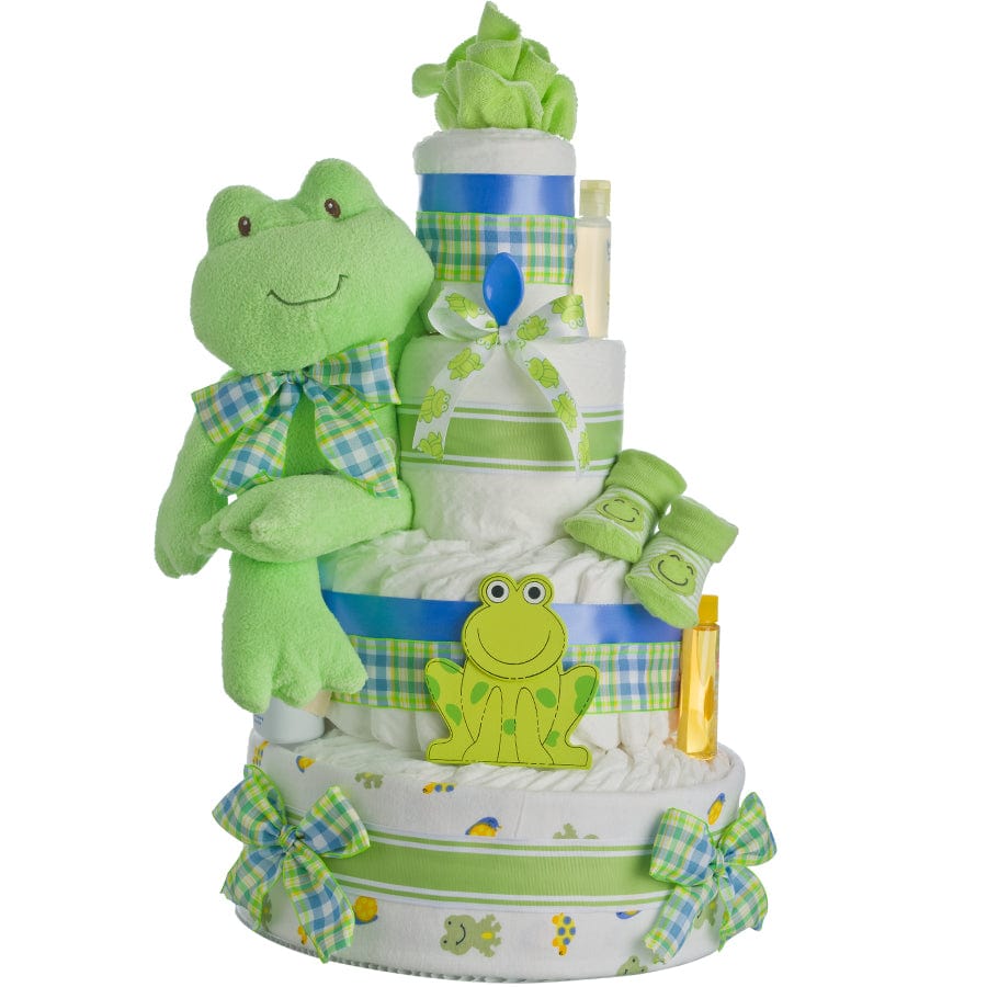Lil&#39; Baby Cakes Lil&#39; Froggie 4 Tier Diaper Cake