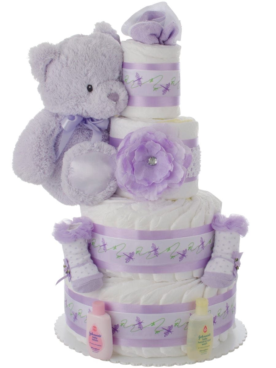 Lil' Baby Cakes Lil Lavender Lady 4 Tier Diaper Cake