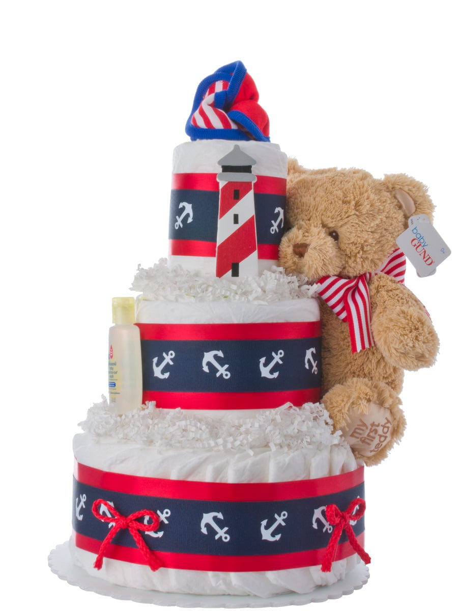 Lil' Baby Cakes Lil' Nautical Diaper Cake for Boys